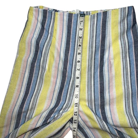 Blue Blush Pants Women Medium Boho Cotton Cottagecore Wide Leg High Rise Trouser - Picture 9 of 10